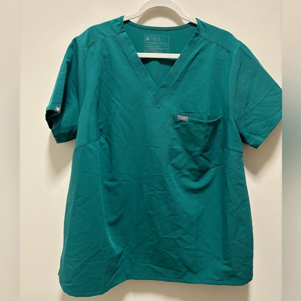 Figs Teal Short Sleeve Women's Top
